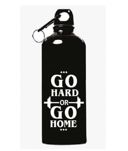 Black Solid Stainless Steel Sports Bottle - 500ml